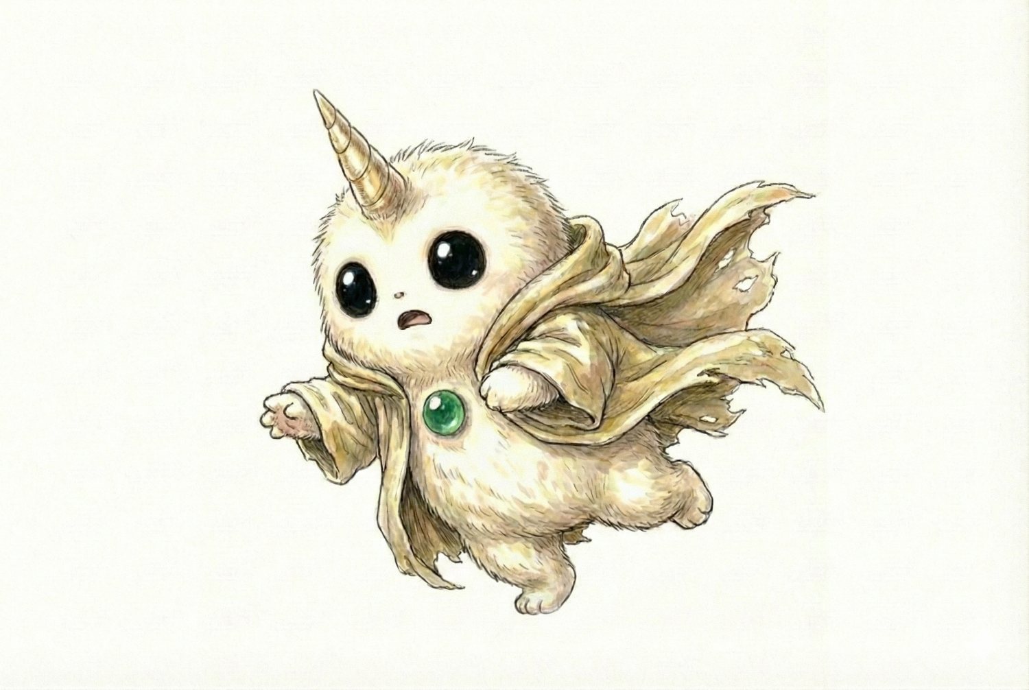 マントを着たイッカクの子